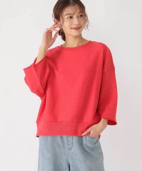 studio CLIP(スタディオクリップ)の「ハーフスリーブスウェットプルオーバー(スウェット・レディース・レッド/ベージュ・FREE)」の1枚目の写真