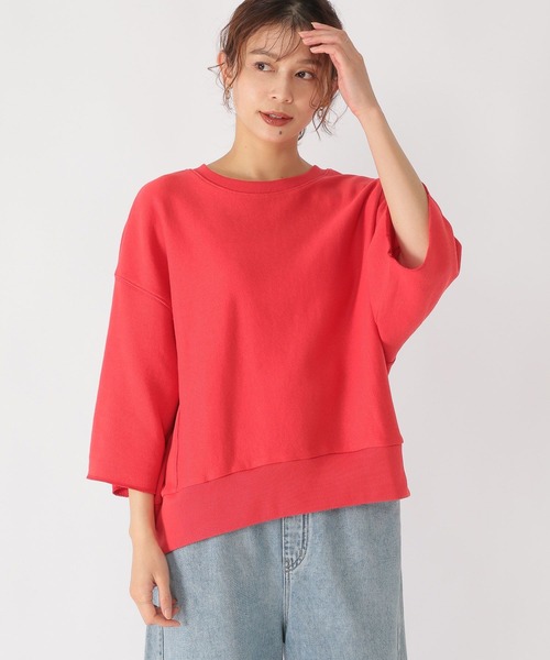 studio CLIP(スタディオクリップ)の「ハーフスリーブスウェットプルオーバー(スウェット・レディース・レッド/ベージュ・FREE)」の3枚目の写真