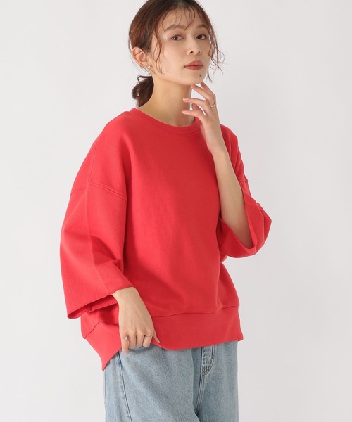 studio CLIP(スタディオクリップ)の「ハーフスリーブスウェットプルオーバー(スウェット・レディース・レッド/ベージュ・FREE)」の4枚目の写真