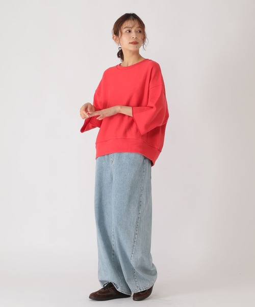 studio CLIP(スタディオクリップ)の「ハーフスリーブスウェットプルオーバー(スウェット・レディース・レッド/ベージュ・FREE)」の6枚目の写真