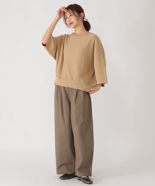 studio CLIP(スタディオクリップ)の「ハーフスリーブスウェットプルオーバー(スウェット・レディース・レッド/ベージュ・FREE)」の9枚目の写真