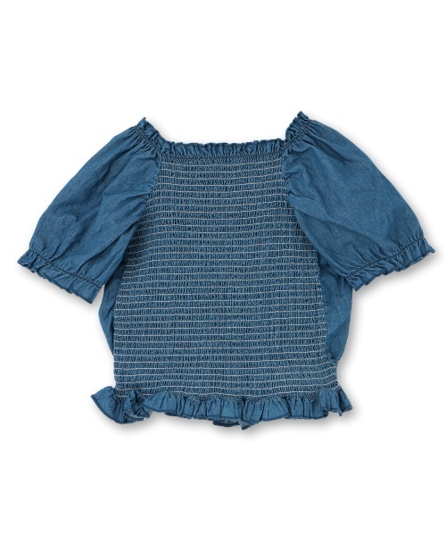 PINK-latte(ピンクラテ)の「レースアップオフショルブラウス(シャツ/ブラウス・キッズ・ライトブルー/グレー・130cm/120cm/140cm/150cm/160cm)」の3枚目の写真