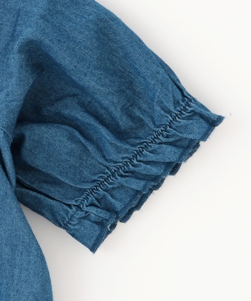 PINK-latte(ピンクラテ)の「レースアップオフショルブラウス(シャツ/ブラウス・キッズ・ライトブルー/グレー・130cm/120cm/140cm/150cm/160cm)」の5枚目の写真