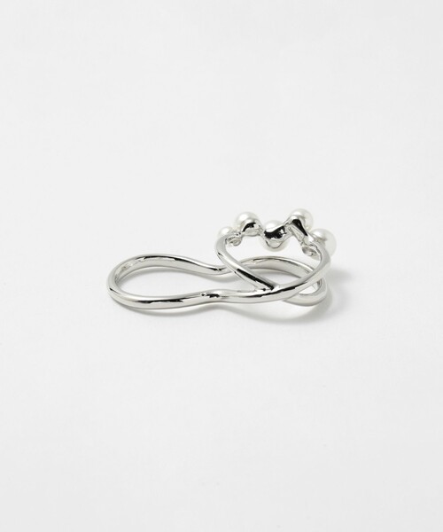 UNITED ARROWS（ユナイテッドアローズ）の「イミテーションパール ダブルリング（リング・レディース・シルバー・FREE）」の2枚目の写真
