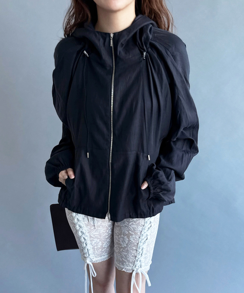 EDIT. FOR LULU（エディットフォールル）の「【Honnette/オネット】Zip Up Hoody（その他アウター・レディース・ブラック・FREE）」の8枚目の写真