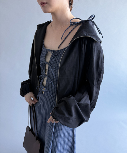 EDIT. FOR LULU（エディットフォールル）の「【Honnette/オネット】Zip Up Hoody（その他アウター・レディース・ブラック・FREE）」の6枚目の写真