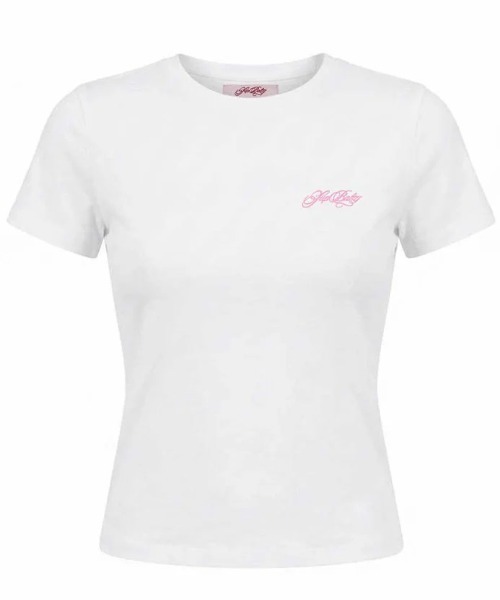 SUPPLIER(サプライヤー)の「A'GEM/9 × .kom 『SUPPLIER/サプライヤー』 Baby Cross Tee/ベイビークロスTシャツ(Tシャツ/カットソー・レディース・ブラック/ライトブルー/ライトピンク/ホワイト/ブラック×ピンク・S)」の15枚目の写真