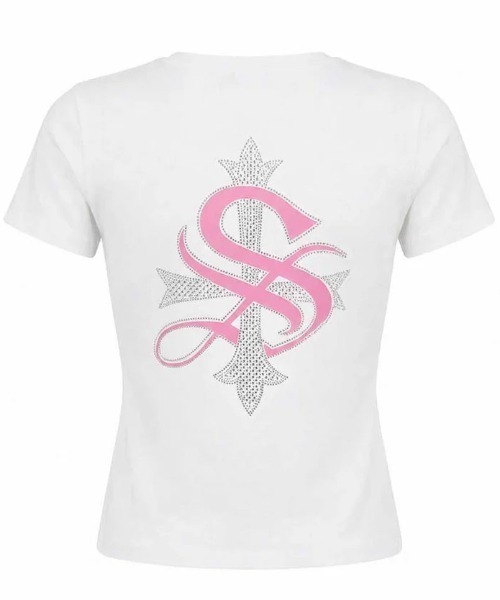 SUPPLIER(サプライヤー)の「A'GEM/9 × .kom 『SUPPLIER/サプライヤー』 Baby Cross Tee/ベイビークロスTシャツ(Tシャツ/カットソー・レディース・ブラック/ライトブルー/ライトピンク/ホワイト/ブラック×ピンク・S)」の16枚目の写真
