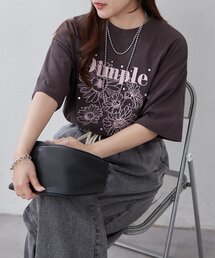 Another Branch olive des olive | 【人気デザイン】花刺繍×ラインストーンTシャツ(Tシャツ/カットソー)