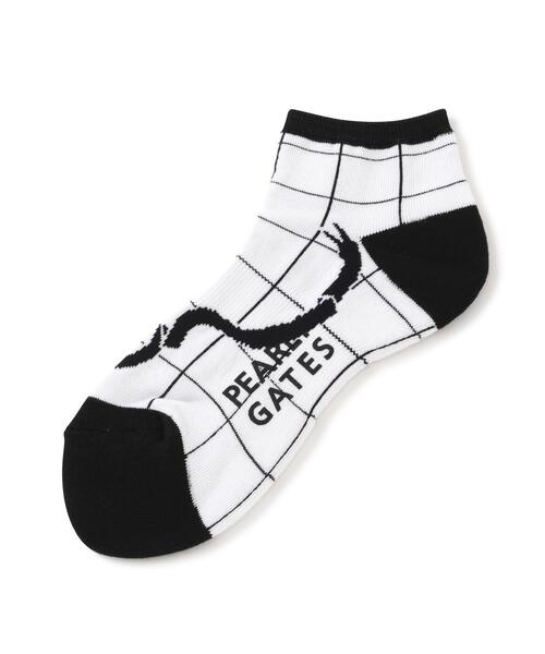 PEARLY GATES（パーリーゲイツ）の「ウィンドペン柄ショートソックス (LADIES)（ソックス/靴下・メンズ・ダークインディゴブルー/ホワイト系その他・FREE）」の2枚目の写真