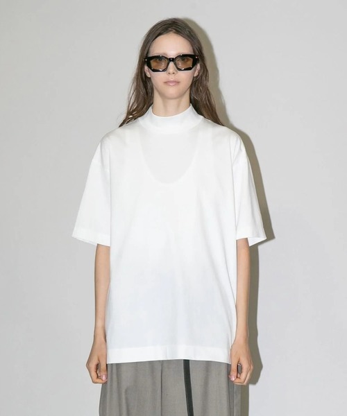 my beautiful landlet（マイビューティフルランドレット）の「【my beautiful landlet】SUPIMA COTTON HIGH NECK T-SHIRT（Tシャツ/カットソー・メンズ・イエロー/チャコールグレー/ブラック/オフホワイト・1/0）」の6枚目の写真
