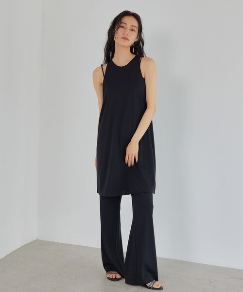 EMMEL REFINES(エメルリファインズ)の「<EMMEL REFINES>EM アメスリチュニック × パンツ セット(ワンピース・レディース・ブラック/ダークブラウン・FREE)」の1枚目の写真