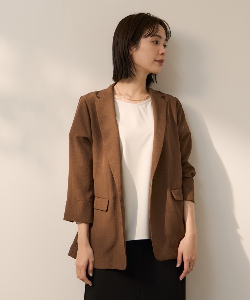 ketty(ケティ)の「タンブラーブッチャーテーラードジャケット(テーラードジャケット・レディース・ダークグレー/ブラウン/ピンク・M)」の1枚目の写真