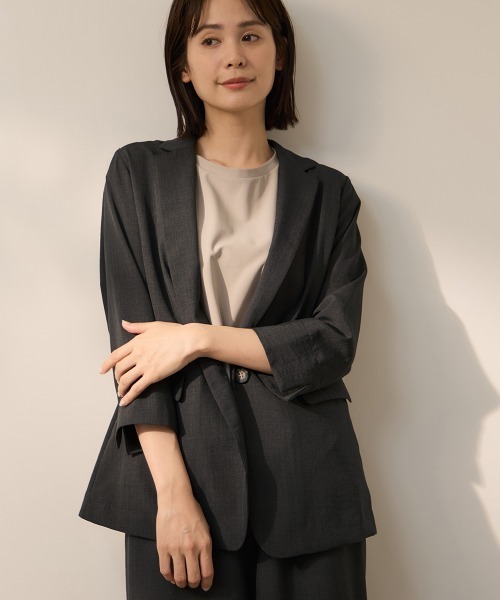ketty(ケティ)の「タンブラーブッチャーテーラードジャケット(テーラードジャケット・レディース・ダークグレー/ブラウン/ピンク・M)」の2枚目の写真