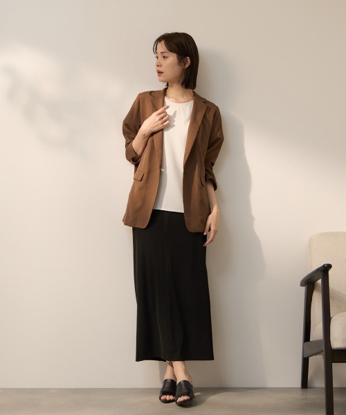 ketty(ケティ)の「タンブラーブッチャーテーラードジャケット(テーラードジャケット・レディース・ダークグレー/ブラウン/ピンク・M)」の15枚目の写真