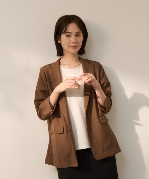 ketty(ケティ)の「タンブラーブッチャーテーラードジャケット(テーラードジャケット・レディース・ダークグレー/ブラウン/ピンク・M)」の14枚目の写真