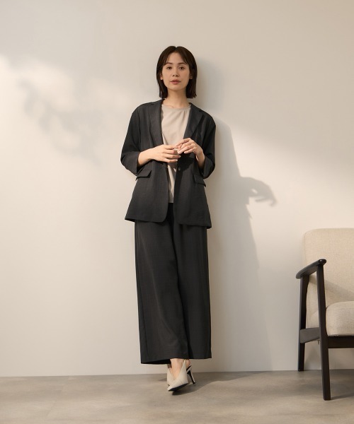 ketty(ケティ)の「タンブラーブッチャーテーラードジャケット(テーラードジャケット・レディース・ダークグレー/ブラウン/ピンク・M)」の19枚目の写真