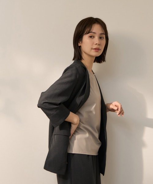 ketty(ケティ)の「タンブラーブッチャーテーラードジャケット(テーラードジャケット・レディース・ダークグレー/ブラウン/ピンク・M)」の18枚目の写真