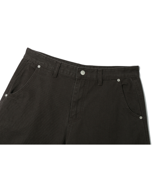 BASEMOMENT(ベースモーメント)の「シンチバックカーブドウォッシングツイルパンツダークブラウン(その他パンツ・メンズ・その他・M/L/XL)」の4枚目の写真