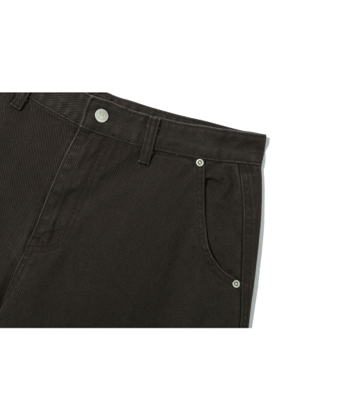 BASEMOMENT(ベースモーメント)の「シンチバックカーブドウォッシングツイルパンツダークブラウン(その他パンツ・メンズ・その他・M/L/XL)」の5枚目の写真