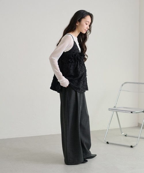 apres jour clair(アプレジュールクレア)の「【apres jour clair】ダブルストラップキャミチュニック(その他トップス・レディース・グリーン/ブラック/オフホワイト・フリー/X-LARGE)」の8枚目の写真