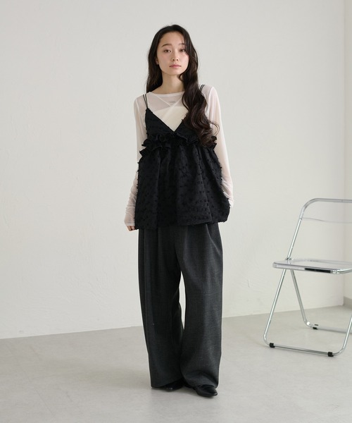 apres jour clair(アプレジュールクレア)の「【apres jour clair】ダブルストラップキャミチュニック(その他トップス・レディース・グリーン/ブラック/オフホワイト・フリー/X-LARGE)」の11枚目の写真