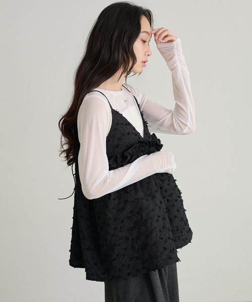 apres jour clair(アプレジュールクレア)の「【apres jour clair】ダブルストラップキャミチュニック(その他トップス・レディース・グリーン/ブラック/オフホワイト・フリー/X-LARGE)」の5枚目の写真