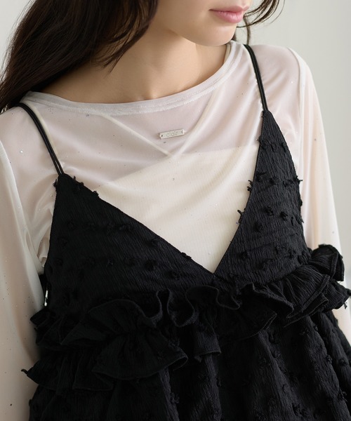 apres jour clair(アプレジュールクレア)の「【apres jour clair】ダブルストラップキャミチュニック(その他トップス・レディース・グリーン/ブラック/オフホワイト・フリー/X-LARGE)」の6枚目の写真