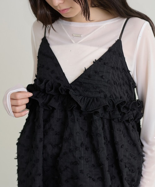 apres jour clair(アプレジュールクレア)の「【apres jour clair】ダブルストラップキャミチュニック(その他トップス・レディース・グリーン/ブラック/オフホワイト・フリー/X-LARGE)」の7枚目の写真
