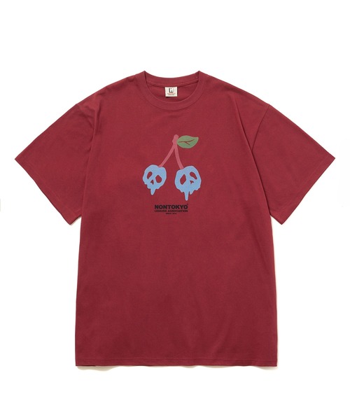 NON TOKYO(ノントーキョー)の「PRINT H/S BIG T-SHIRT(SCULL CHERRY)(Tシャツ/カットソー・レディース・ホワイト/ワインレッド/ブラック・FREE)」の12枚目の写真