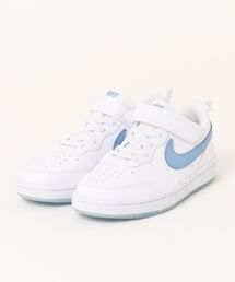 NIKE（ナイキ）の「NIKE ナイキ COURT BOROUGH LOW GB PSV キッズスニーカー 子供靴 ストラップシューズ(コートボローLOWGBPSV) IR3999-100 ホワイト/ワークブルー（スニーカー）」