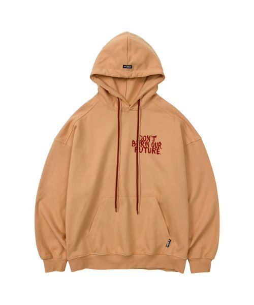 Oversized Slogan Hoodie (19) — оранжевое худи с лозунгом, оверсайз