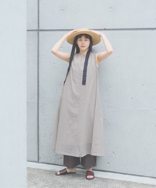 yuni（ユニ　）の「C/Ny sheer no sleeves one-piece（ワンピース・レディース・ブラック/ブラウン/サックスブルー・FREE）」の2枚目の写真