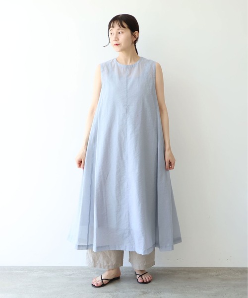 yuni（ユニ　）の「C/Ny sheer no sleeves one-piece（ワンピース・レディース・ブラック/ブラウン/サックスブルー・FREE）」の3枚目の写真