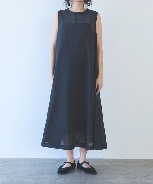 yuni（ユニ　）の「C/Ny sheer no sleeves one-piece（ワンピース・レディース・ブラック/ブラウン/サックスブルー・FREE）」の11枚目の写真