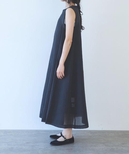 yuni（ユニ　）の「C/Ny sheer no sleeves one-piece（ワンピース・レディース・ブラック/ブラウン/サックスブルー・FREE）」の12枚目の写真