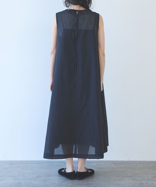 yuni（ユニ　）の「C/Ny sheer no sleeves one-piece（ワンピース・レディース・ブラック/ブラウン/サックスブルー・FREE）」の13枚目の写真