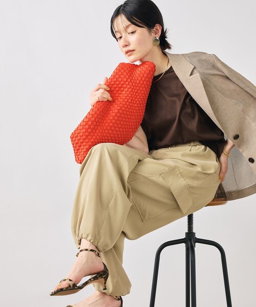 NOLLEY’S(ノーリーズ)の「ウォッシャブルワイドノースリーブTシャツ(Tシャツ/カットソー・レディース・ネイビー/オレンジ/ブラウン/ホワイト・38)」の1枚目の写真