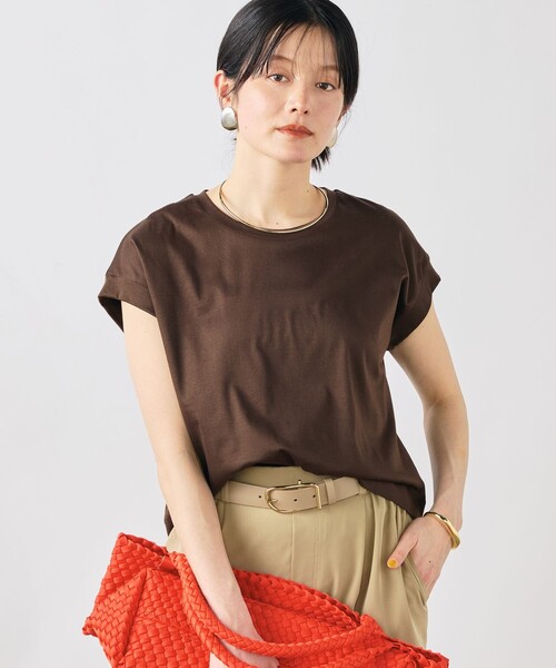 NOLLEY’S(ノーリーズ)の「ウォッシャブルワイドノースリーブTシャツ(Tシャツ/カットソー・レディース・ネイビー/オレンジ/ブラウン/ホワイト・38)」の19枚目の写真