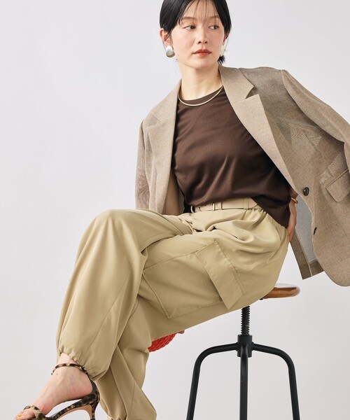 NOLLEY’S(ノーリーズ)の「ウォッシャブルワイドノースリーブTシャツ(Tシャツ/カットソー・レディース・ネイビー/オレンジ/ブラウン/ホワイト・38)」の20枚目の写真