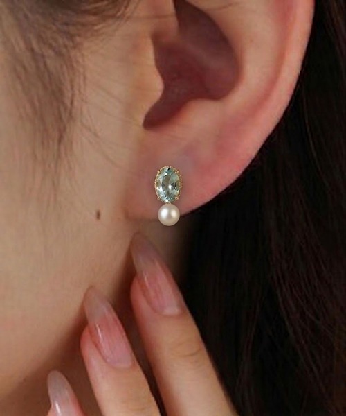yu-ka(ユーカ)の「YU-KA:ビジュー&パールミニピアス Rhinestone and pearl mini earrings(ピアス(両耳用)・レディース・ゴールド・FREE)」の1枚目の写真