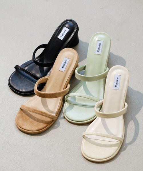 Kastane(カスタネ)の「【4色展開】カラバリサンダル(サンダル・レディース・ブラック/アイボリー/サンドベージュ/ミント・37/38/36)」の3枚目の写真