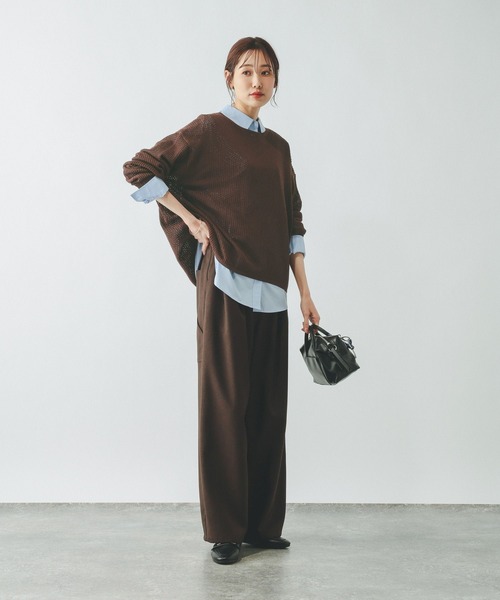 GLOBAL WORK(グローバルワーク)の「透けにくいメッシュニットプルオーバー/642926(ニット/セーター・レディース・ホワイト系その他3/ブルー系その他/グレー系その他/ブラウン系その他6・MEDIUM/LARGE)」の21枚目の写真