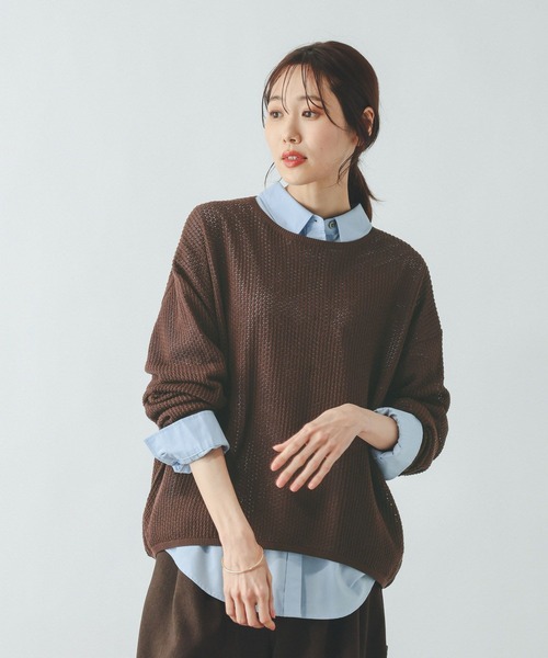 GLOBAL WORK(グローバルワーク)の「透けにくいメッシュニットプルオーバー/642926(ニット/セーター・レディース・ホワイト系その他3/ブルー系その他/グレー系その他/ブラウン系その他6・MEDIUM/LARGE)」の22枚目の写真