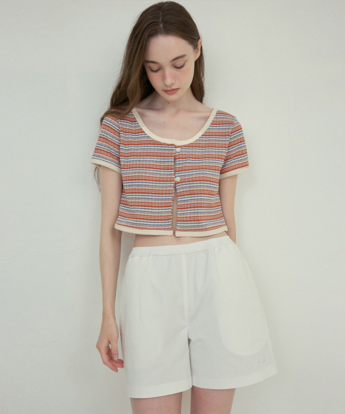 OURNOSTALGIA（アワー ノスタルジア）の「Classic banding half pants_Ivory(O25-PT04)（その他パンツ・レディース・アイボリー・FREE）」の4枚目の写真