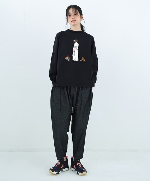 bedsidedrama（ベットサイドドラマ）の「DOG SAVE THE QUEEN Wide Pullover（Tシャツ/カットソー・レディース・ピンク/ホワイト/ブラック・2/1）」の7枚目の写真