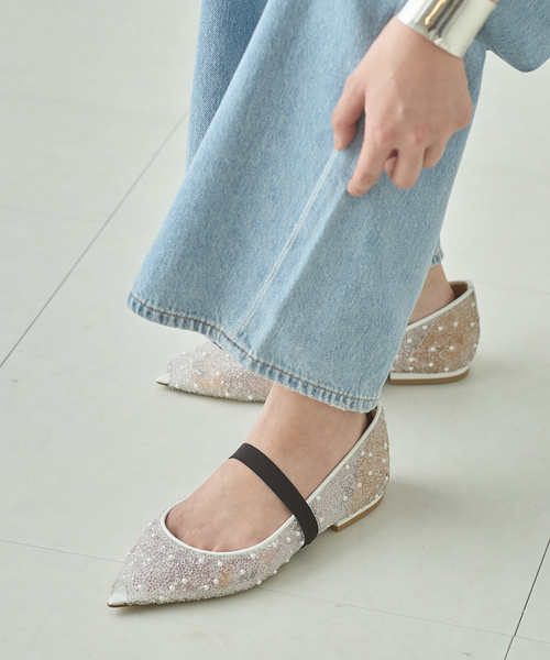 Pippichic(ピッピシック)の「【PIPPICHIC/ピッピシック】 ANNA JEWEL 7 フラットパンプス(その他シューズ・レディース・ホワイト・38/37/36)」の3枚目の写真
