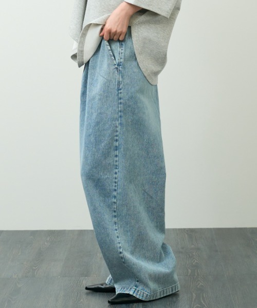 A.D.C.L.(エーディーシーエル)の「イージーデニム バレルパンツ(デニムパンツ・レディース・ブルー/サックスブルー・L/M)」の4枚目の写真