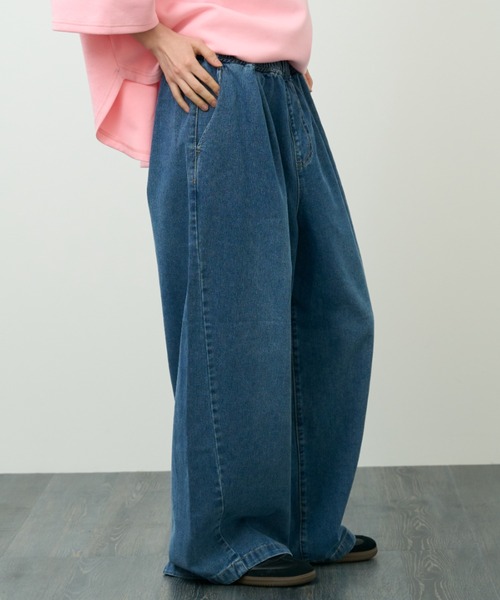 A.D.C.L.(エーディーシーエル)の「イージーデニム バレルパンツ(デニムパンツ・レディース・ブルー/サックスブルー・L/M)」の18枚目の写真
