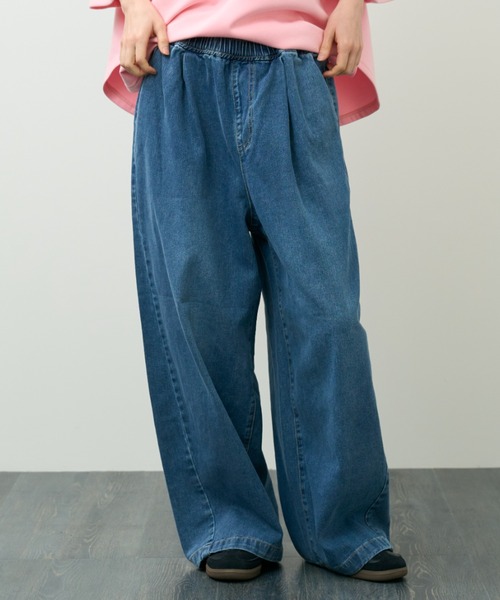 A.D.C.L.(エーディーシーエル)の「イージーデニム バレルパンツ(デニムパンツ・レディース・ブルー/サックスブルー・L/M)」の17枚目の写真